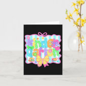 Kindergarten Cute Pencil Coquette Bow Teachers Stu カード (黄色い花)