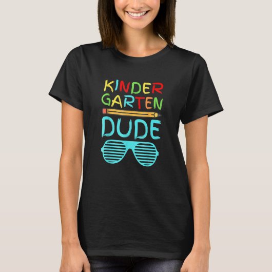 Kindergarten Dude Pencil First Day School Blue Tシャツ (正面)