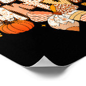 Kindergarten Fall Floral Coquette Bow Teachers Stu ポスター (角)