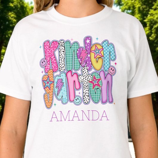 Kindergarten First Day of School Coquette Custom Tシャツ