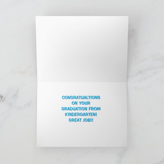 Kindergarten graduate Congrats カード (内部)