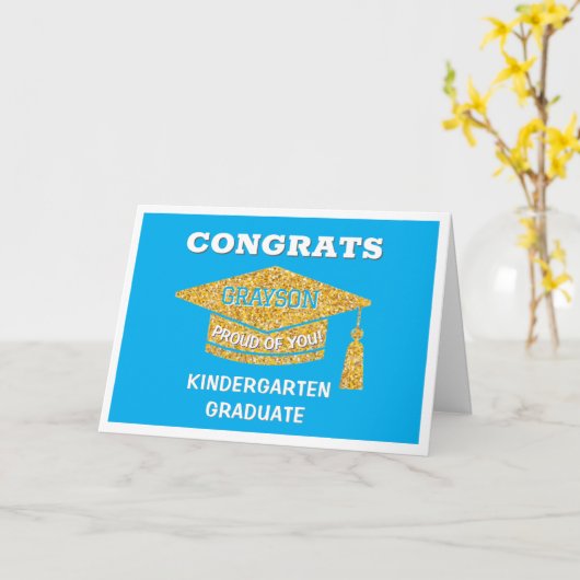 Kindergarten graduate Congrats カード (黄色い花)