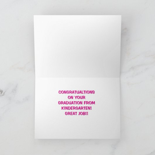 Kindergarten graduate Congrats カード (内部)
