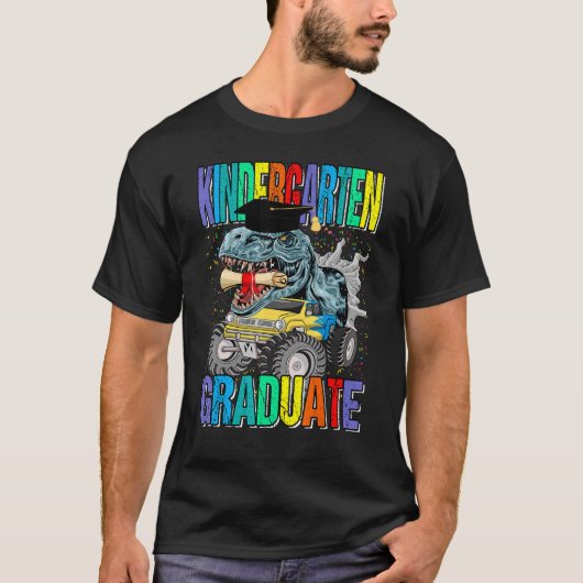 Kindergarten Graduate Monster Truck Dinosaur Gradu Tシャツ (正面)