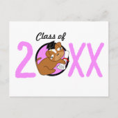 Kindergarten Graduation Puppy Pink Blank Postcard 案内ポストカード (正面)