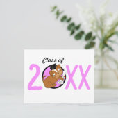 Kindergarten Graduation Puppy Pink Blank Postcard 案内ポストカード (スタンド正面)
