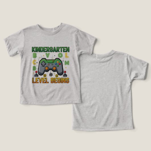 Kindergarten Level Begins T-shirt, Back to School (デザイン正面&裏面)