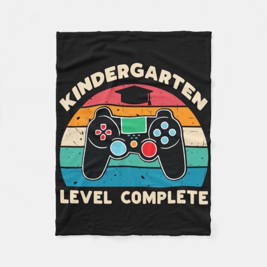 Kindergarten Level Complete Gamer Boy Kinder Gradu フリースブランケット (正面)