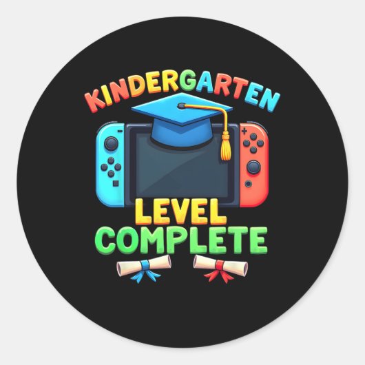 Kindergarten Level Complete Graduation Cl 2025 Gam ラウンドシール (正面)