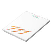 Kindergarten Orange Crayons & Erasers Teacher Note ノートパッド (回転)