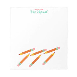 Kindergarten Orange Crayons & Erasers Teacher Note ノートパッド