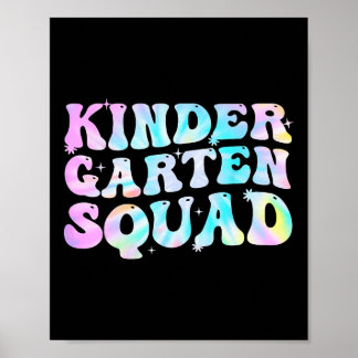 Kindergarten Squad Teacher Kids Tie Dye Ck To Scho ポスター