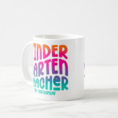 Kindergarten Teacher Colorful Ombre  コーヒーマグカップ (正面左)