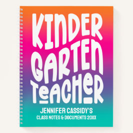Kindergarten Teacher | Colorful Ombre ノートブック