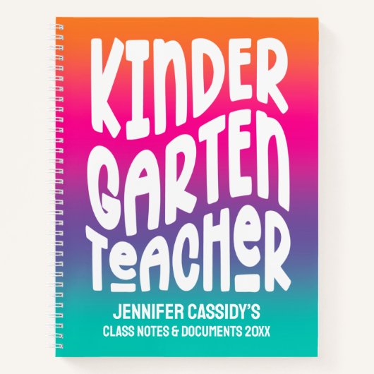 Kindergarten Teacher | Colorful Ombre ノートブック (正面)
