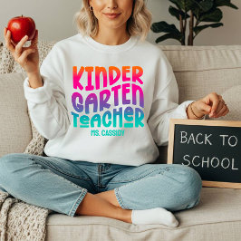 Kindergarten Teacher Colorful Ombre Design スウェットシャツ