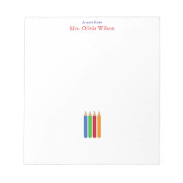 Kindergarten Teacher Colorful Pencils ノートパッド