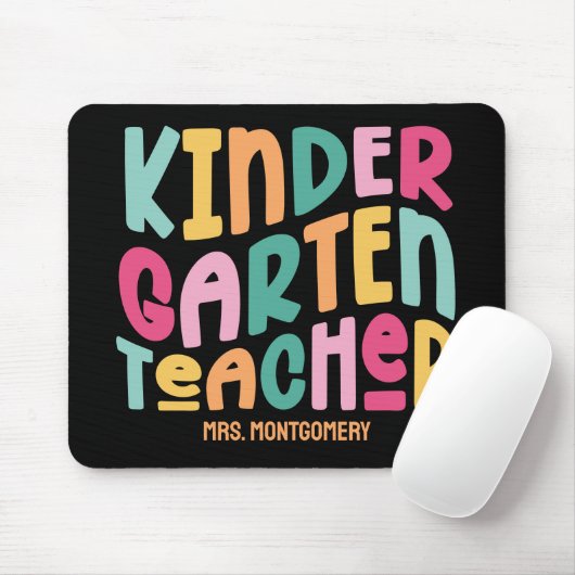 Kindergarten Teacher Colorful Text マウスパッド (マウス)