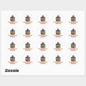 Kindergarten Teacher Cute Books Apple Sticker Teac ラウンドシール (シート)