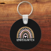Kindergarten Teacher Leopard Rainbow Teacher Ck To キーホルダー (正面)