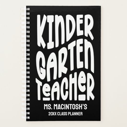 Kindergarten Teacher Minimalist Text プランナー手帳 (正面)
