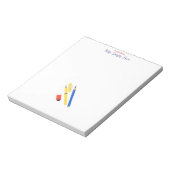 Kindergarten Teacher Notepad Colorful Pen, Pencil ノートパッド (回転)