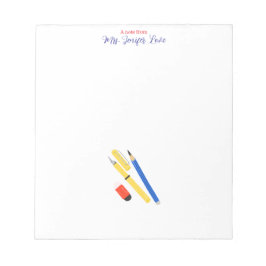 Kindergarten Teacher Notepad Colorful Pen, Pencil ノートパッド