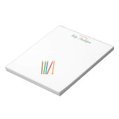 Kindergarten Teacher Notepad – Five Colorful Penci ノートパッド (回転)