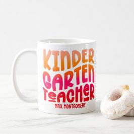 Kindergarten Teacher Orange Red Ombre  コーヒーマグカップ