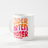 Kindergarten Teacher Orange Red Ombre  コーヒーマグカップ (正面左)