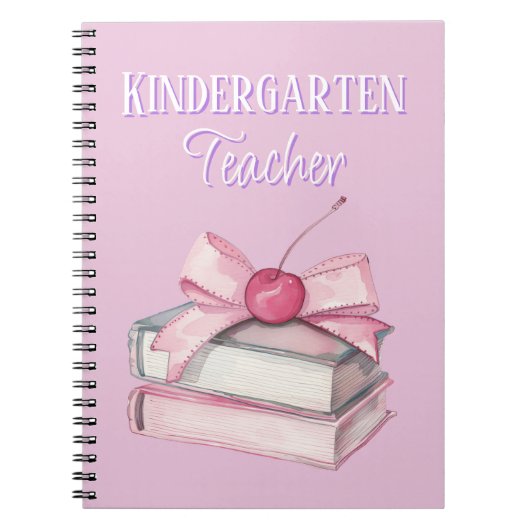 Kindergarten Teacher Pink Custom ノートブック (正面)