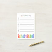 Kindergarten Teacher Rainbow Books To-Do List ポストイット (デスク上)