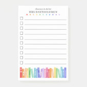 Kindergarten Teacher Rainbow Books To-Do List ポストイット (正面)