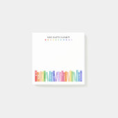 Kindergarten Teacher Rainbow Color Books Custom ポストイット (正面)