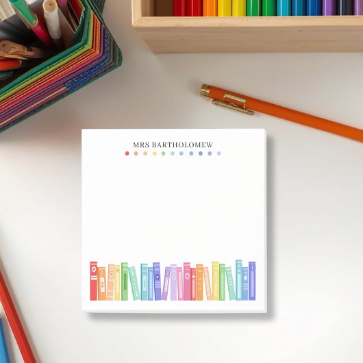 Kindergarten Teacher Rainbow Color Books Custom ポストイット