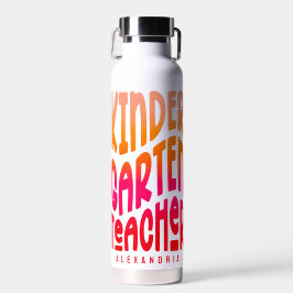 Kindergarten Teacher Red Orange Ombre ウォーターボトル