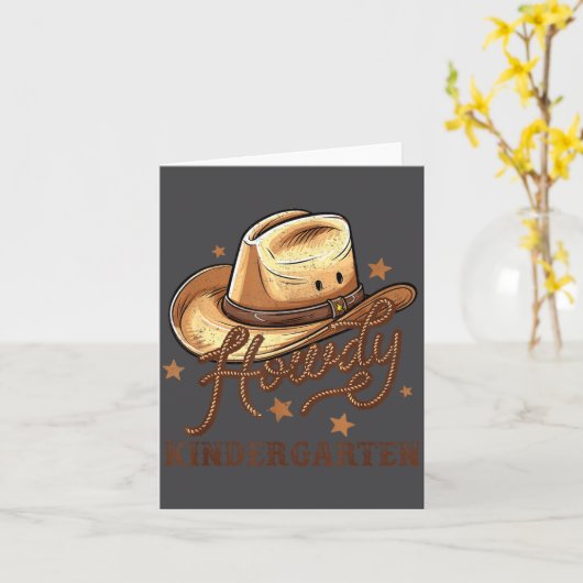Kindergarten Teacher Rodeo Cowboy Western Howdy Ki カード (黄色い花)