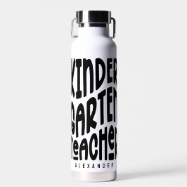 Kindergarten Teacher Simple Black Text  ウォーターボトル