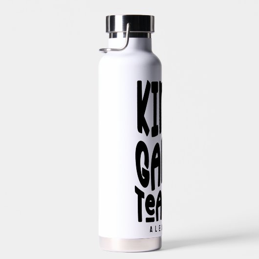 Kindergarten Teacher Simple Black Text  ウォーターボトル (右面)