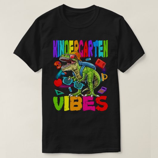 Kindergarten Vibes Dinosaur Back To School Tシャツ (デザイン正面)