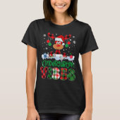 Kindergarten Vibes Teacher Buffalo Plaid Reindeer  Tシャツ (正面)