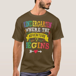 Kindergarten Where The Adventure Begins Gift Back  Tシャツ