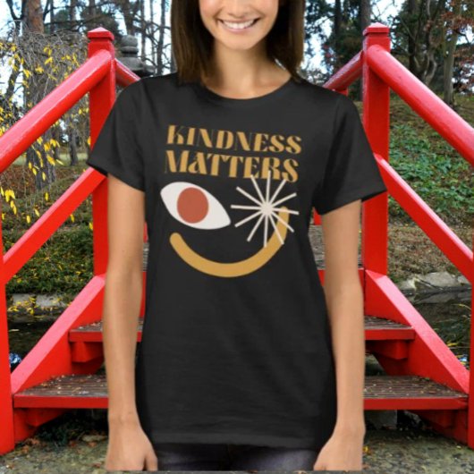 Kinderness Mattersシャツ – おもしろい抽象芸術スマイル顔 Tシャツ