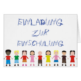 Kinderreehe auf einer Einladung zur Einschulung