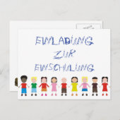 Kinderreehe auf einer Einladung zur Einschulung ポストカード (正面/裏面)