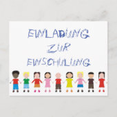 Kinderreehe auf einer Einladung zur Einschulung ポストカード (正面)