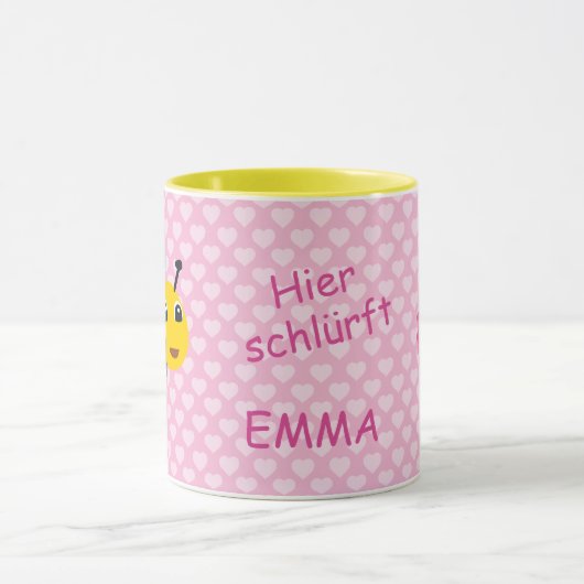 Kindertasse Biene - Hier schlürft |  マグカップ (中央)