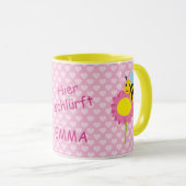 Kindertasse Biene - Hier schlürft |  マグカップ (正面右)