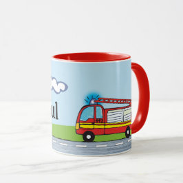 Kindertasse - Feuerwehr | personalisierbare マグカップ