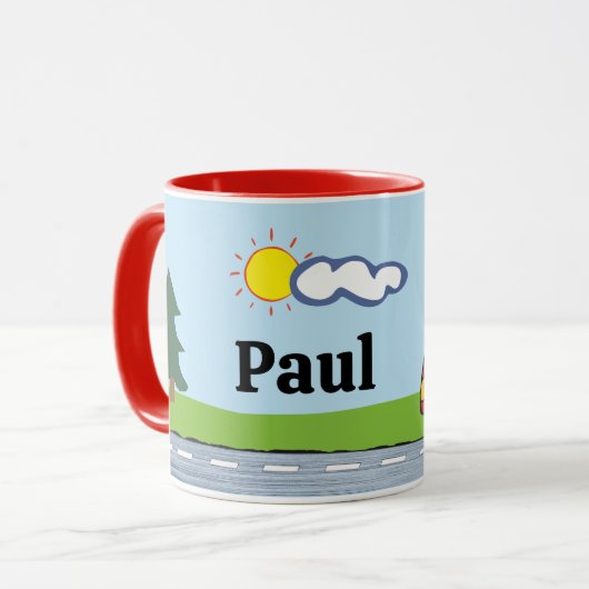 Kindertasse - Feuerwehr | personalisierbare マグカップ (正面左)